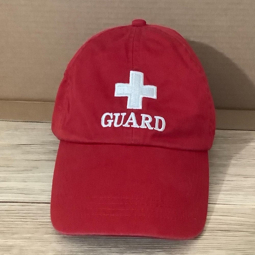 Anvil Life Guard cap hat red 100% cotton OSFM